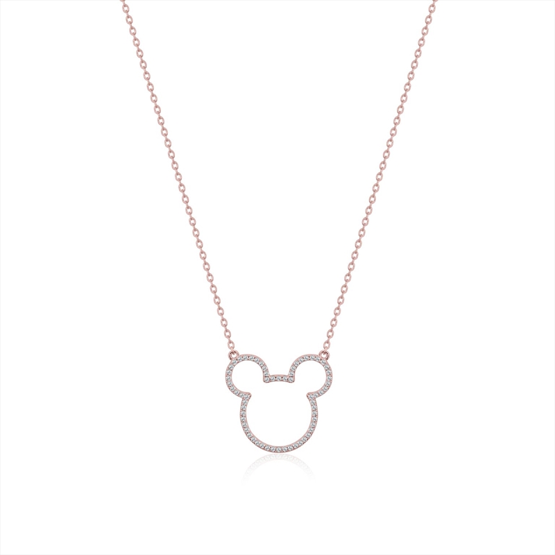 Mickey Mouse Outline Necklace (Cubic Zirconia) - Rose/Product Detail/Jewellery