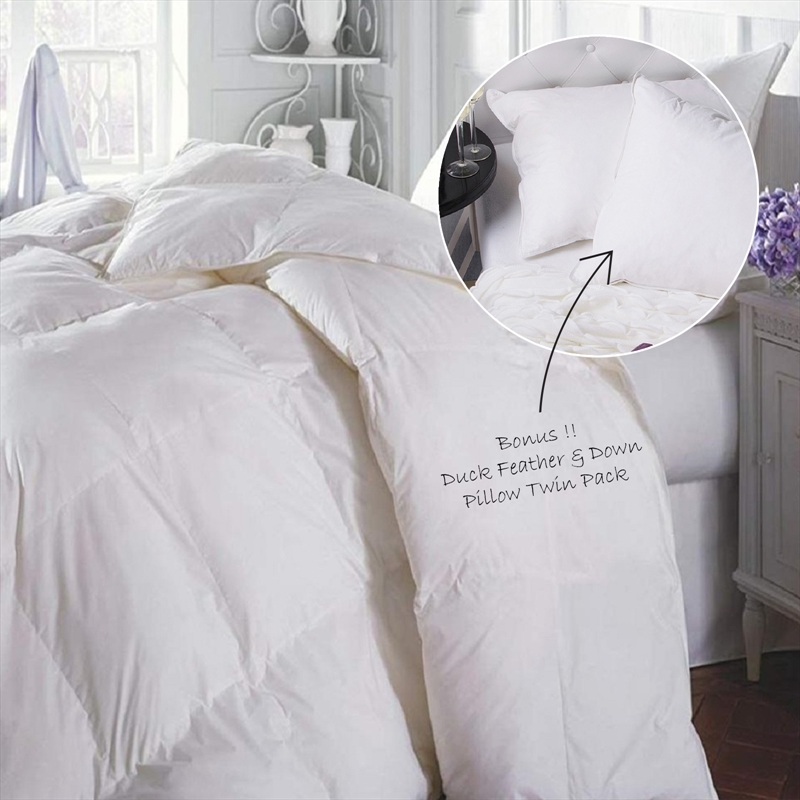 Pure Down Duck Feather 12 in. x 20 in. Pillow Insert (Set of 2) PD