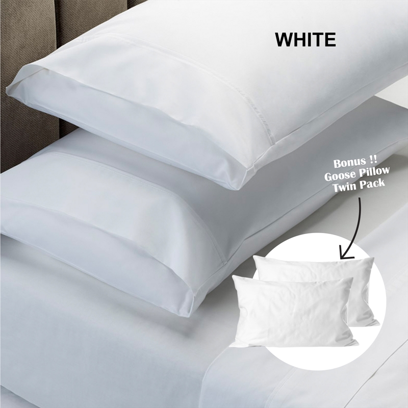 Buy King Royal Comfort 4 Piece 1500TC Sheet Set And Goose Feather Down ...