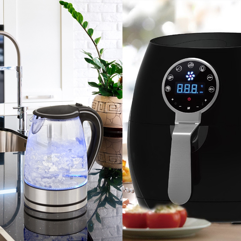 5 Litre Air Fryer Black And 1.7 Litre Kettle Blue LED Kitchen Package Deal Set/Product Detail/Kitchenware