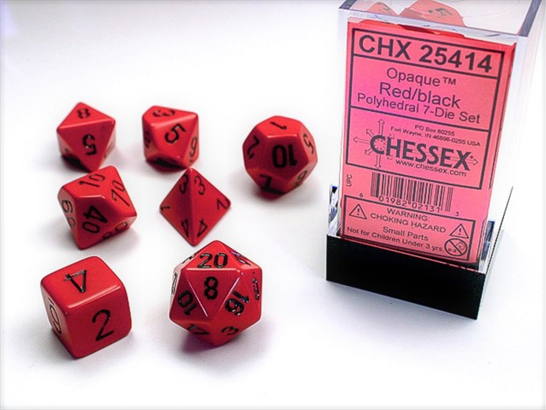 Chessex Polyhedral 7-Die Set Opaque Red/Black/Product Detail/Dice Games