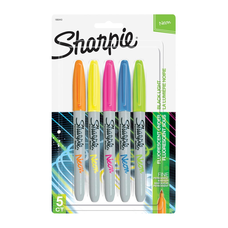 Sharpie Neon Permanent Marker (5 Pack)/Product Detail/Pens, Markers & Highlighters