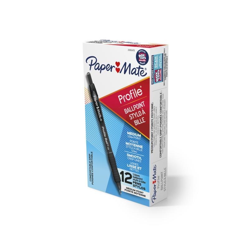 Papermate Profile Ballpoint Pens 1mm 12 Pack Black/Product Detail/Pens, Markers & Highlighters