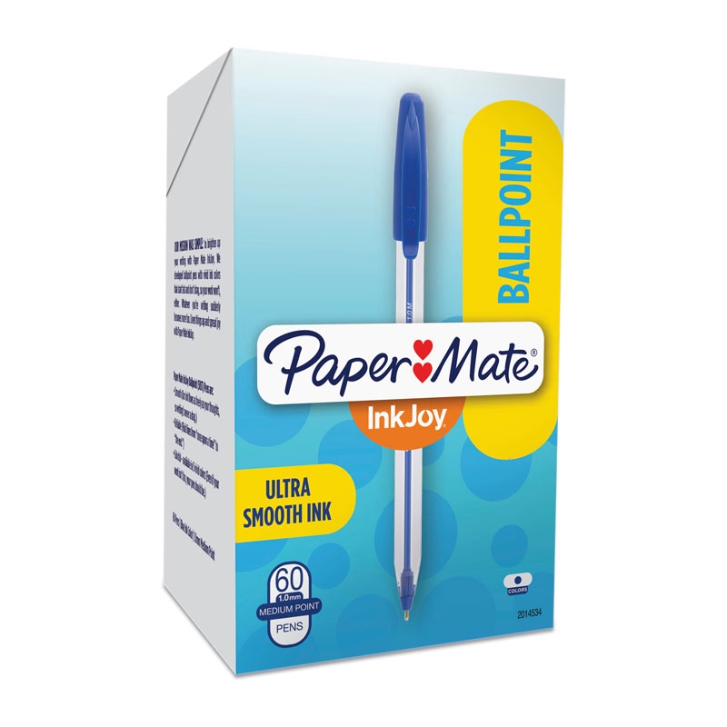 Papermate Inkjoy 50 Ballpoint Pens 1.0mm Blue 60 Packk/Product Detail/Pens, Markers & Highlighters