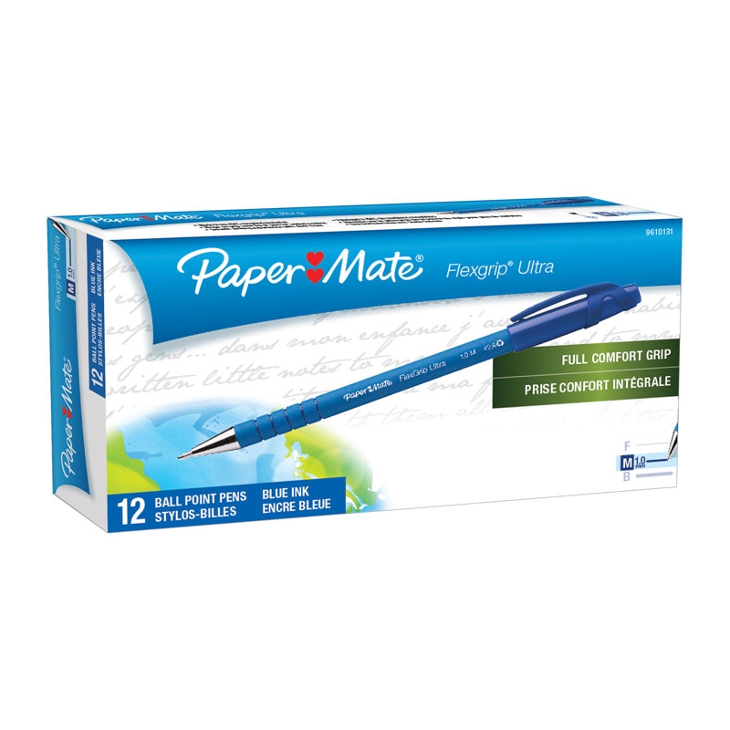 Paper Mate Flex Grip Ball Pen 1.0mm Blue Box of 12/Product Detail/Pens, Markers & Highlighters