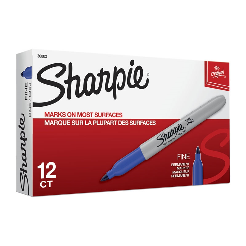 SHARPIE Fine Point Permanent Marker Blu Box of 12/Product Detail/Pens, Markers & Highlighters