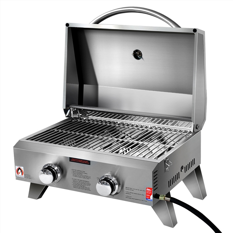 Buy Grillz Portable 2 Burner Gas BBQ - Stainless Steel Online | Sanity