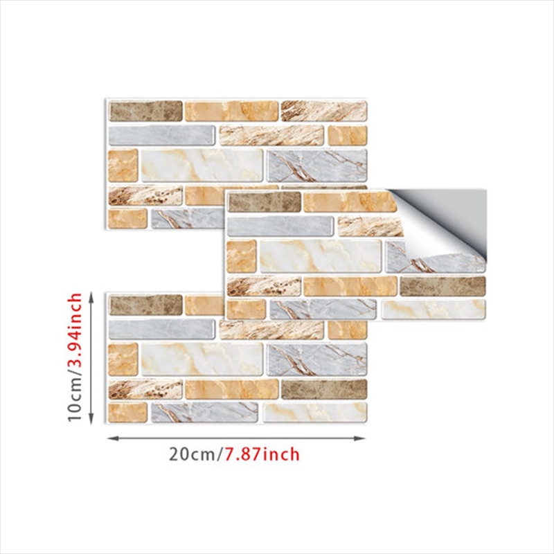 9PCS Mosaic Marble Bricks Self-adhesive Stickers Golden Fawn/Product Detail/Decor