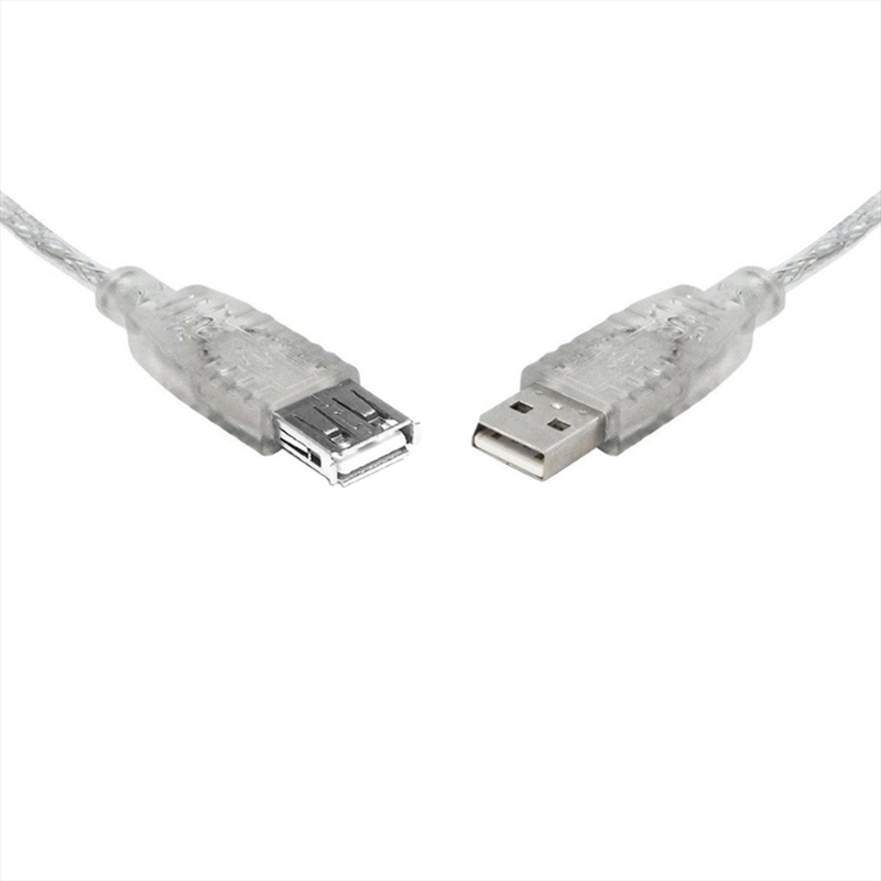 8WARE USB2.0 Certified Extension - A-A to M-F Transparent Metal Sheath Cable - 1M/Product Detail/Cables