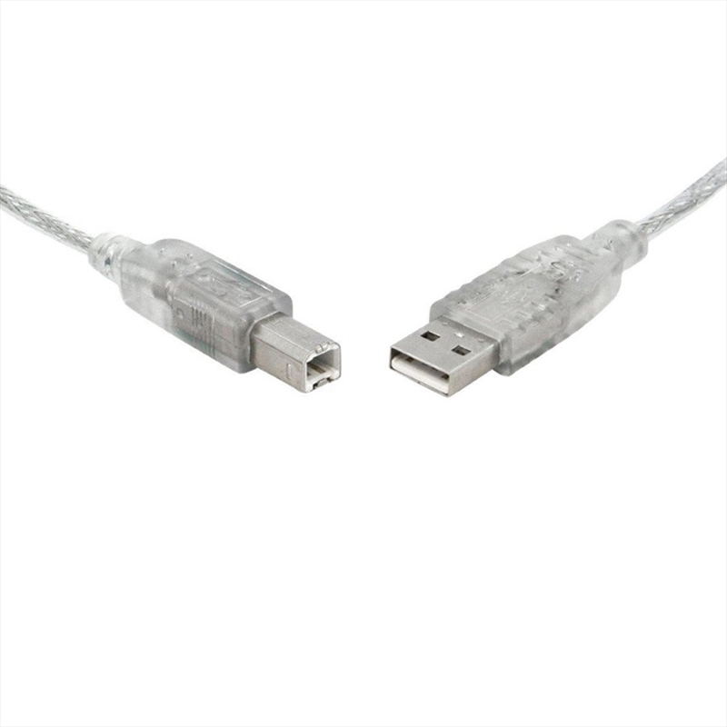 8WARE USB 2.0 Certified Cable A-B Transparent Metal Sheath UL Approved - 3m/Product Detail/Cables