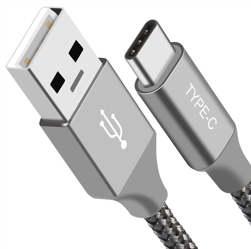 ASTROTEK 1m USB-C 3.1 Type-C Data Sync Charger Cable Silver Strong Braided Heavy Duty Fast Charging/Product Detail/Cables