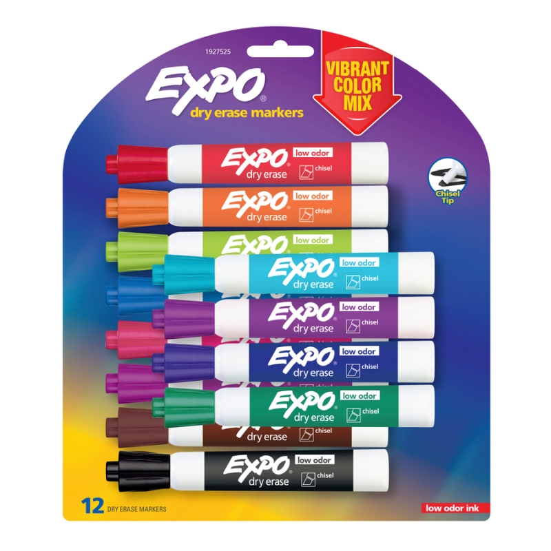 Expo Low Odour Whiteboard Markers Vibrant Colours 12 Pack/Product Detail/Pens, Markers & Highlighters