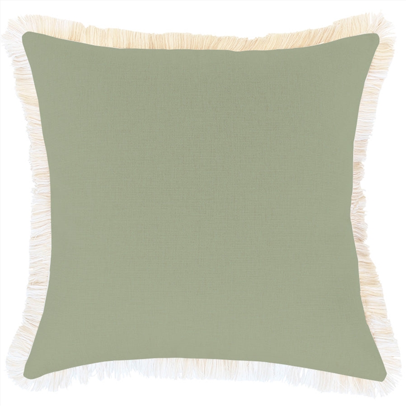 Cushion Cover-Coastal Fringe-Solid-Sage-45cm x 45cm/Product Detail/Manchester