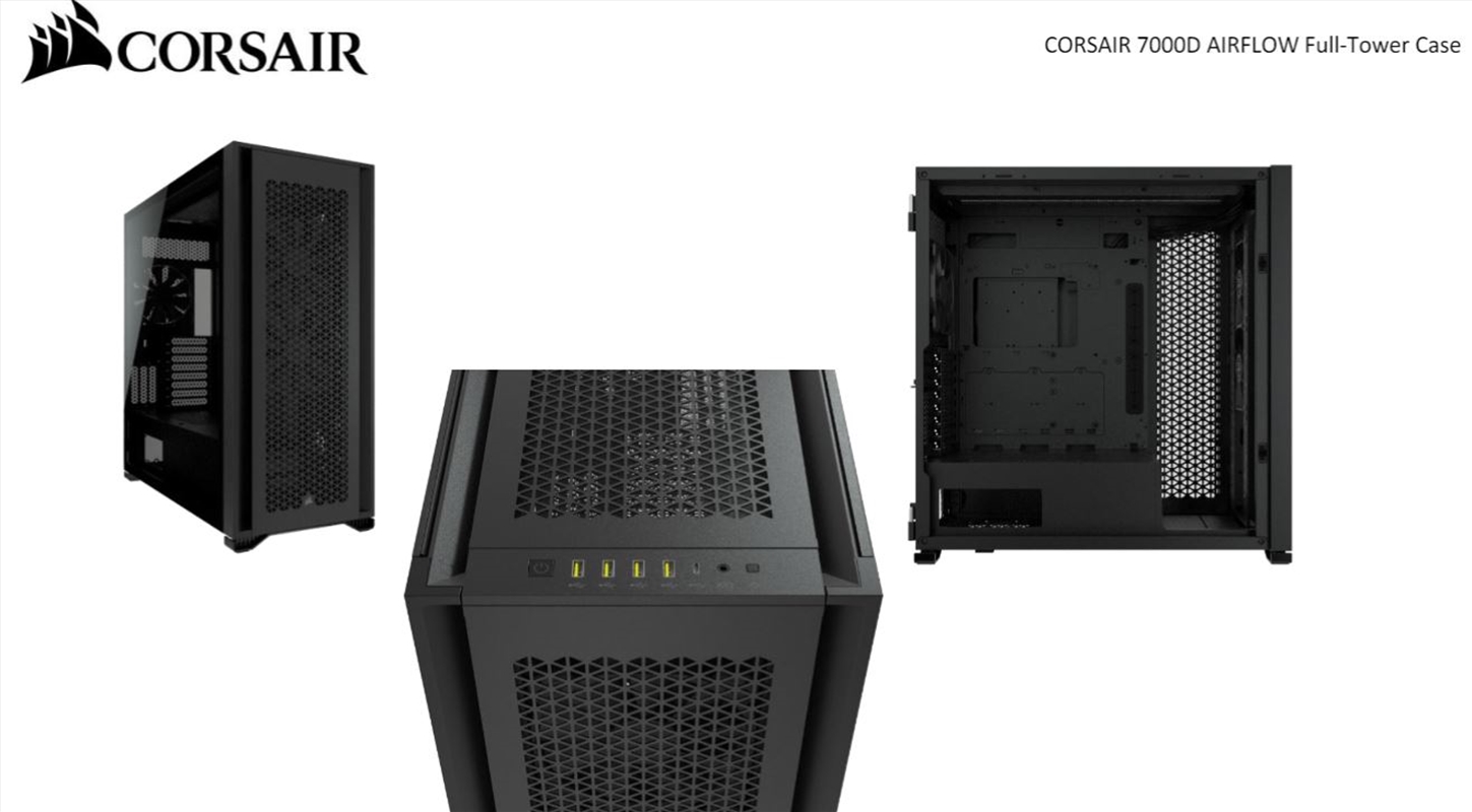 Corsair 7000D AIRFLOW Tempered Glass eATX Full Tower Computer Case - Black/Product Detail/Computer Accessories