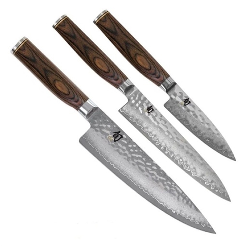 Buy Shun Premier 3 Piece Chef's Knife Set Online | Sanity