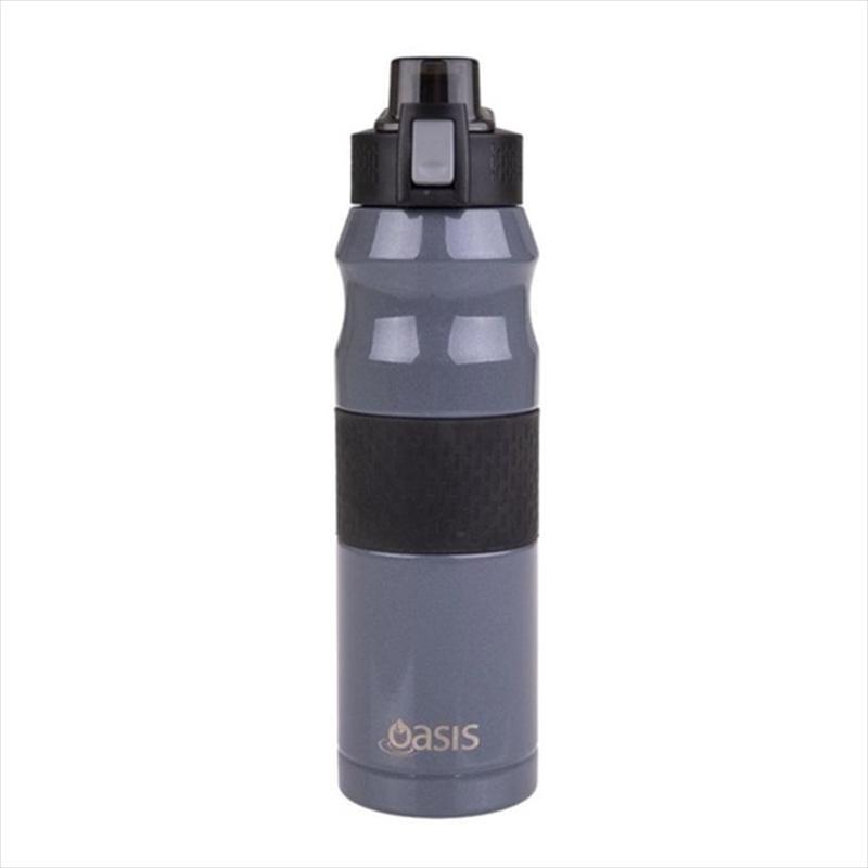 Oasis Stainless Steel Double Wall Insulated Flip-Top Sports Bottle 600Ml - Charcoal Grey 8874CG/Product Detail/Drink Bottles