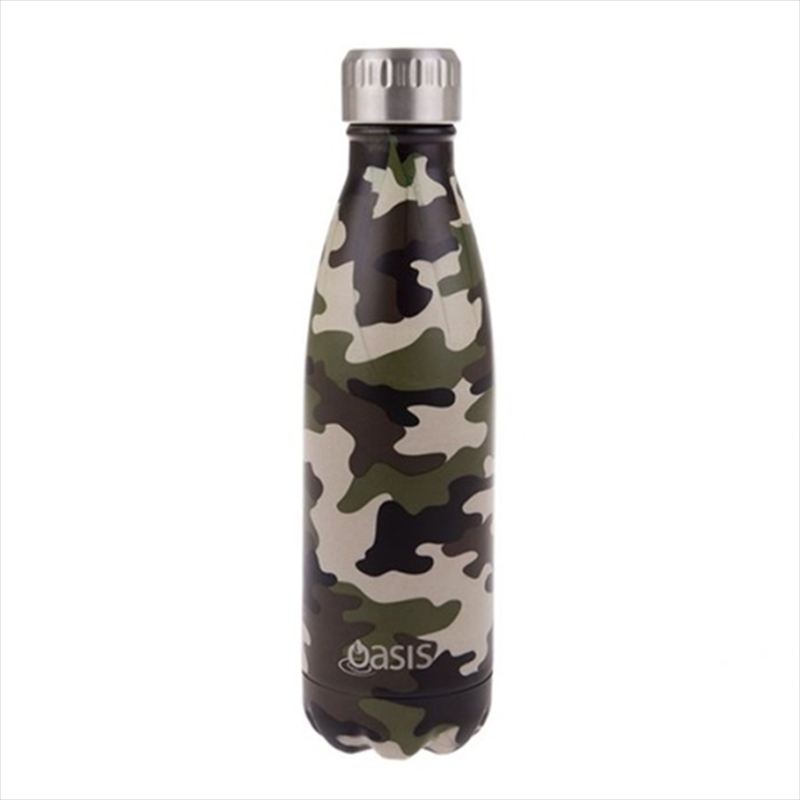 Oasis Stainless Steel Double Wall Insulated Drink Bottle 500ml - Camo Green/Product Detail/Drink Bottles