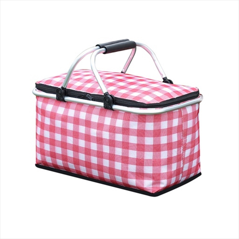Kiliroo Insulated Picnic Basket 25L, Large Capacity Max Load Up to 15kg, Red/Product Detail/Garden