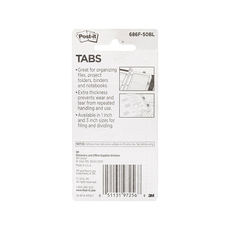 POST-IT Tabs 686F-50BL Pack of 2 Bx6/Product Detail/Stationery