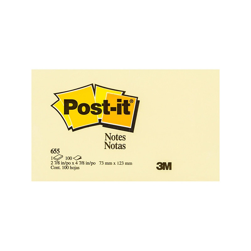 POST-IT Note 655 Yellow 73X123 Box of 12/Product Detail/Stationery