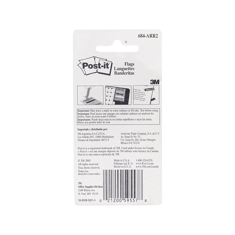 POST-IT Flag 684-ARR2 Arrw Pack of 5 Box of 6/Product Detail/Stationery