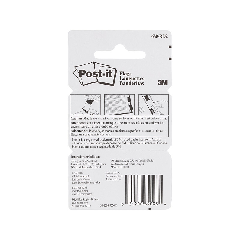 POST-IT Flag 680-RD2 Red Pack of 2 Box of 6/Product Detail/Stationery