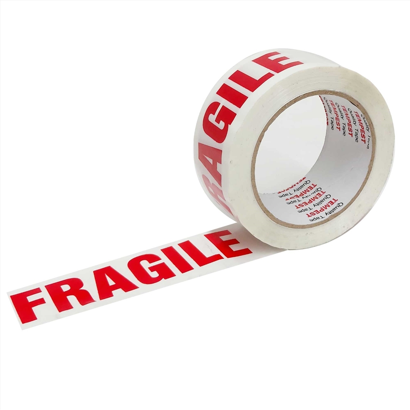 1x Fragile Packing Tape 48mmx75m - Long Rolls Red White Packaging Adhesive Label/Product Detail/Stationery