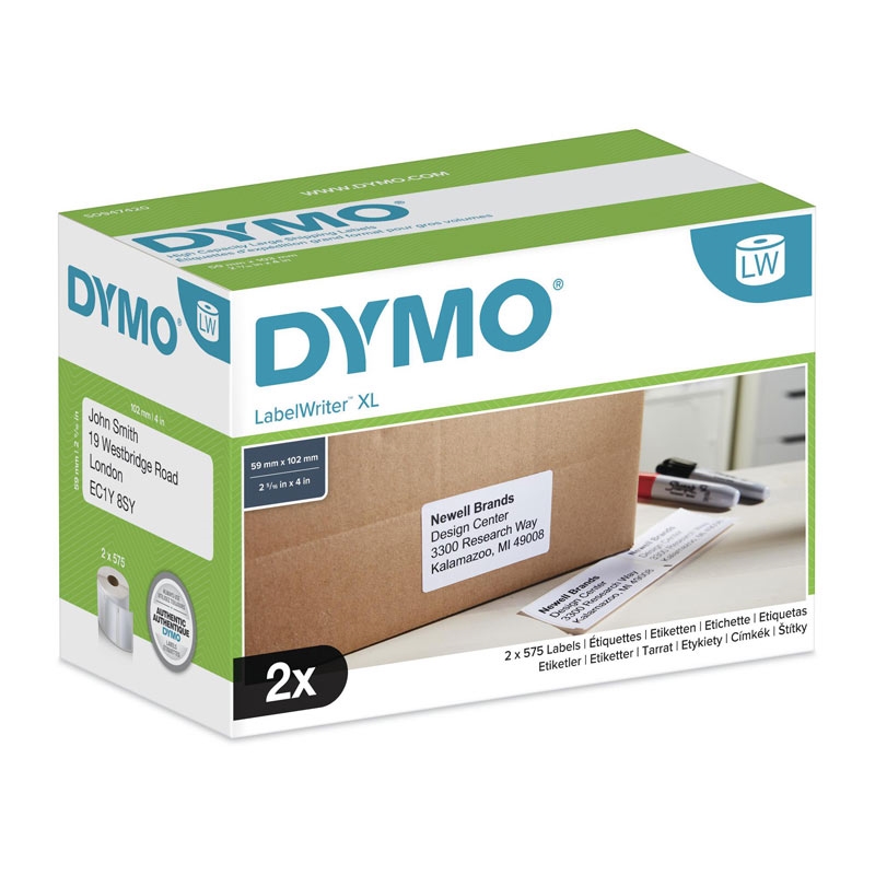 DYMO LW 102mm x 59mm White x2/Product Detail/Stationery