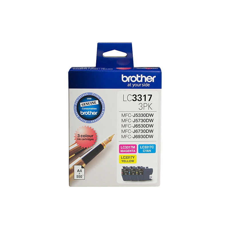 BROTHER LC-3317 Colour Value Pack 1XCyan 1X Magenta 1X Yellow/Product Detail/Stationery