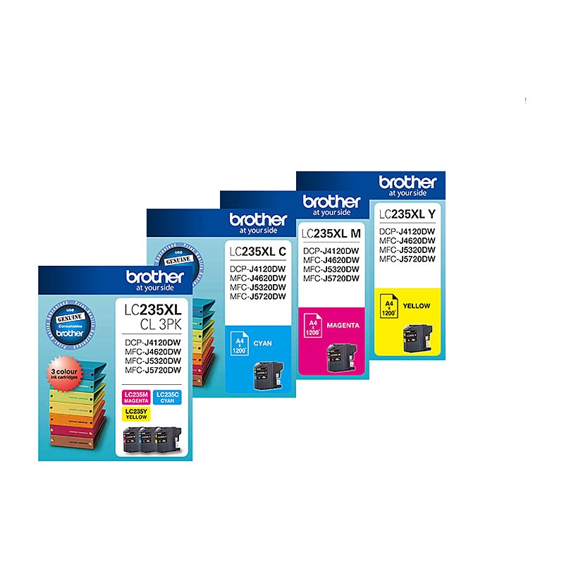 BROTHER LC-235XL Colour Value Pack, 1X Cyan, 1XMagenta, 1XYellow/Product Detail/Stationery