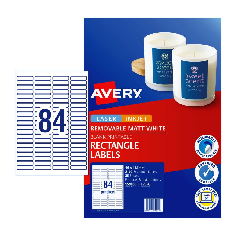 AVERY Label Rmvb L7656REV 84Up Pack of 25/Product Detail/Stationery