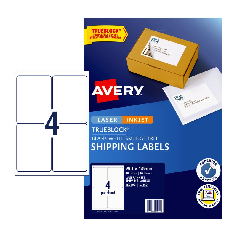 AVERY IP Label White L7169 4Up Pack of 10/Product Detail/Stationery