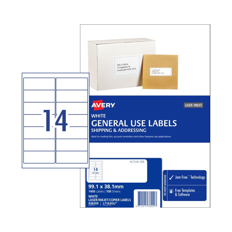 AVERY Gen Label L7163GU 14Up Bx100/Product Detail/Stationery