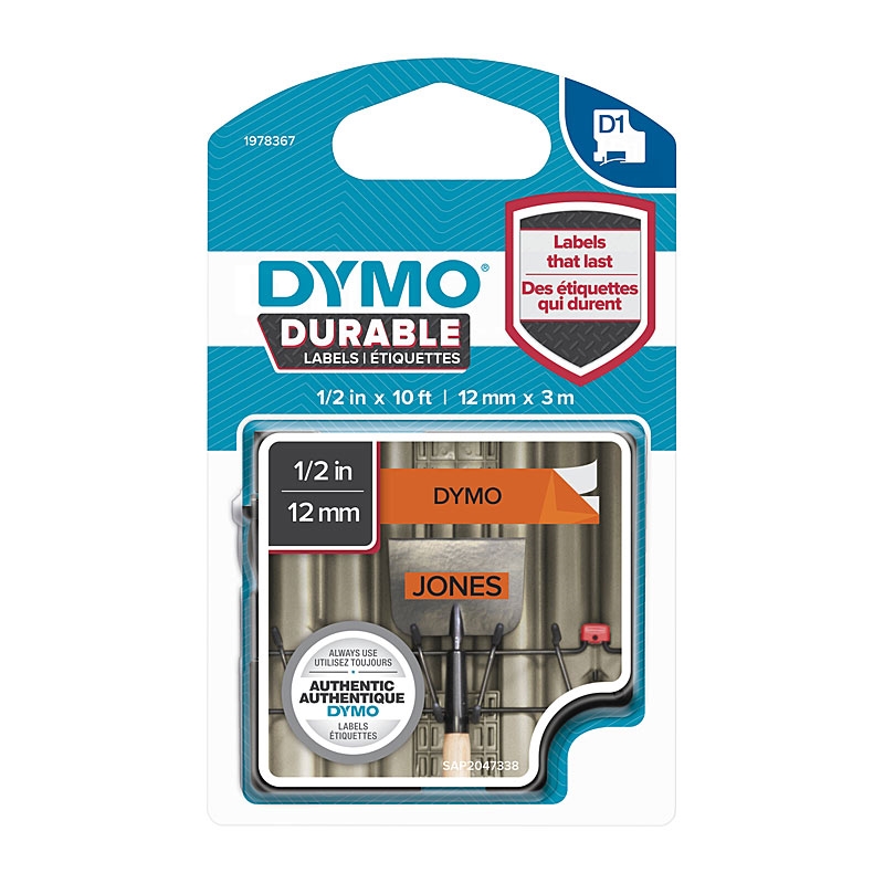 DYMO Dur Black on Orn 12mm x 3m/Product Detail/Stationery