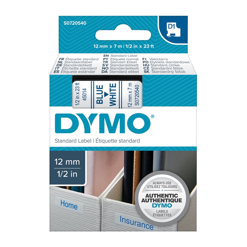 DYMO Blue on White 12mmx7m Tape/Product Detail/Stationery