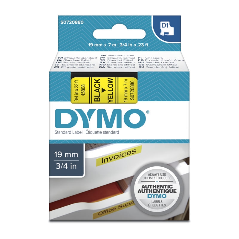 DYMO Black on Yellow 19mmx7m Tape/Product Detail/Stationery