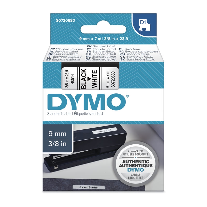 DYMO Black on White 9mm x7m Tape/Product Detail/Stationery