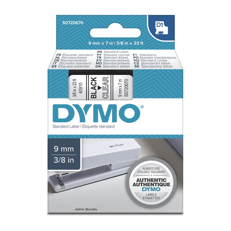 DYMO Black on Clear 9mm x7m Tape/Product Detail/Stationery