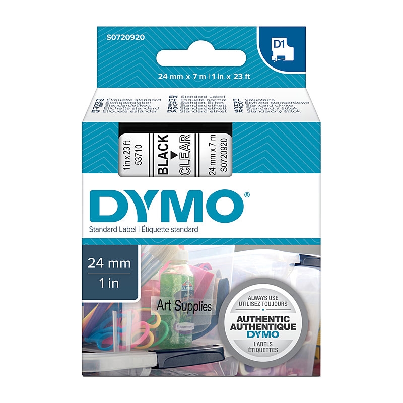 DYMO Black on Clear 24mmx7m Tape/Product Detail/Stationery