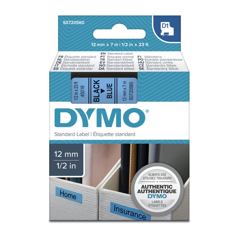 DYMO Black on Blue 12mmx7m Tape/Product Detail/Stationery