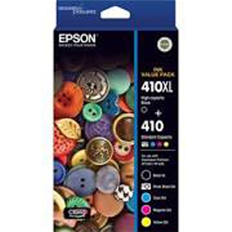 EPSON 410XL BLACK STD CLRS PB C M Y X 5 INK VALUE PACK XP-530 XP-630/Product Detail/Stationery