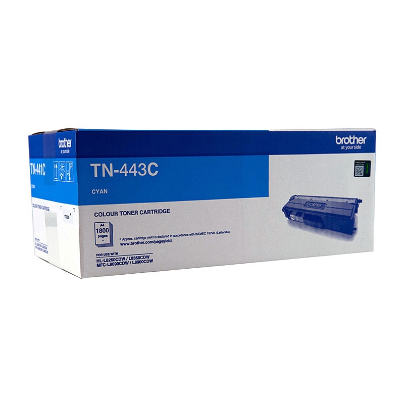 BROTHER TN-443C Colour Laser Toner - High Yield Cyan - to suit HL-L8260CDN/8360CDW MFC-L8690CDW/L890/Product Detail/Stationery