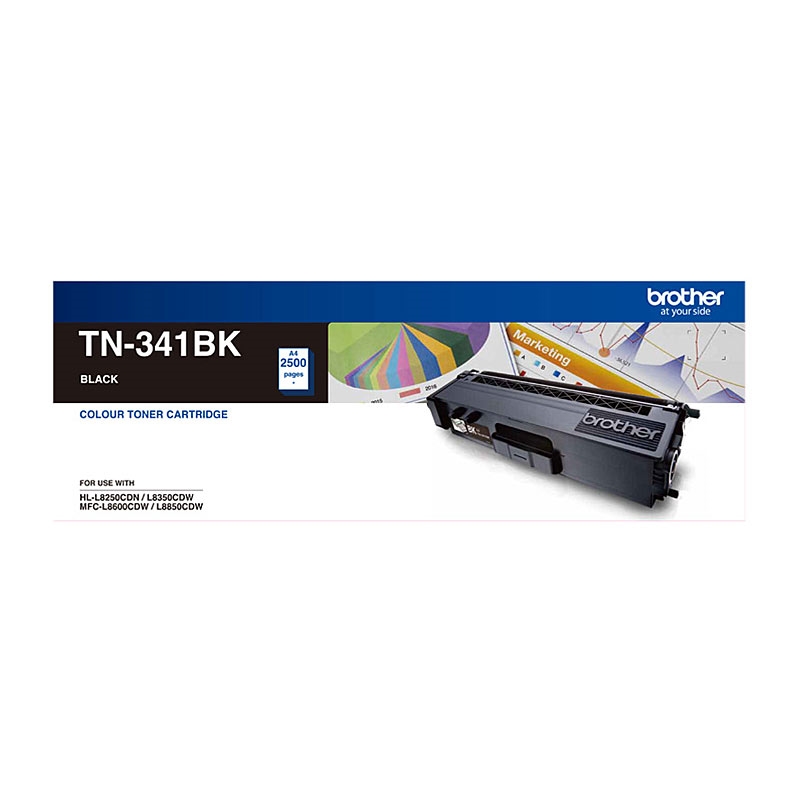 BROTHER TN-341BK Colour Laser-Standard Yield Black Toner to suit HL-L8250CDN/8350CDW MFC-L8600CDW/L8/Product Detail/Stationery