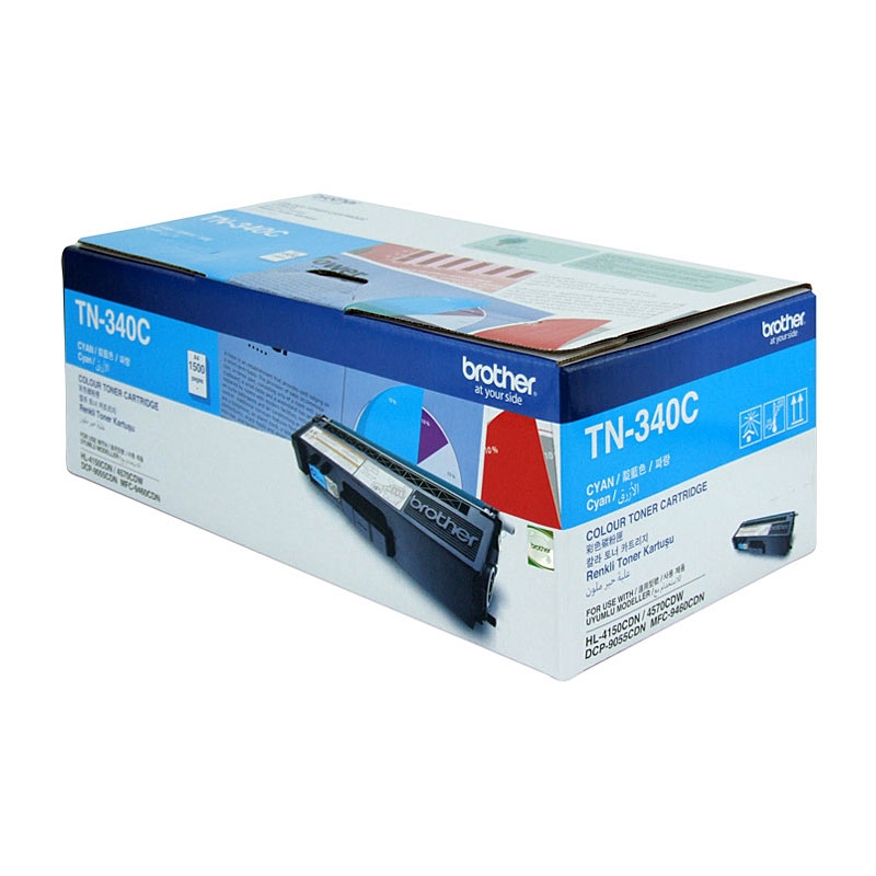 BROTHER TN-340C Colour Laser Toner - Standard Yield Cyan, HL-4150CDN/4570CDW, DCP-9055CDN, MFC-9460C/Product Detail/Stationery