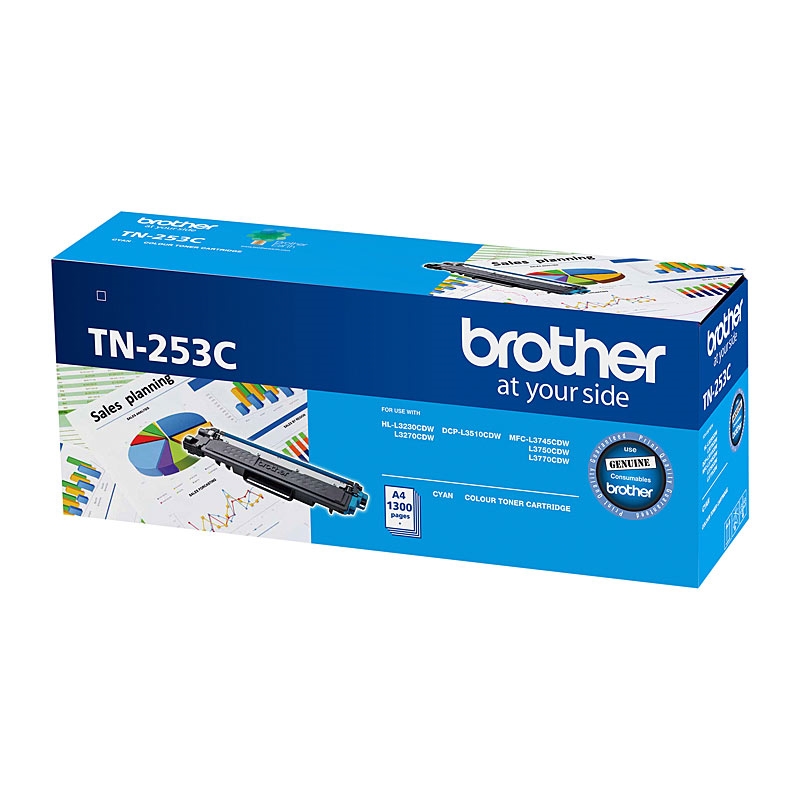 Brother TN-253C Cyan Toner Cartridge to Suit - HL-3230CDW/3270CDW/DCP-L3015CDW/MFC-L3745CDW/L3750CDW/Product Detail/Stationery