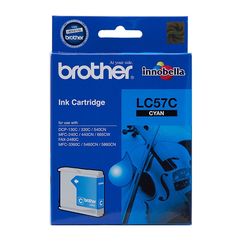 Brother LC-57C Cyan Ink Cartridge- FAX-2480C, DCP-130C/330C/540CN/350C, MFC-240C/440CN/3360C/5460CN//Product Detail/Stationery