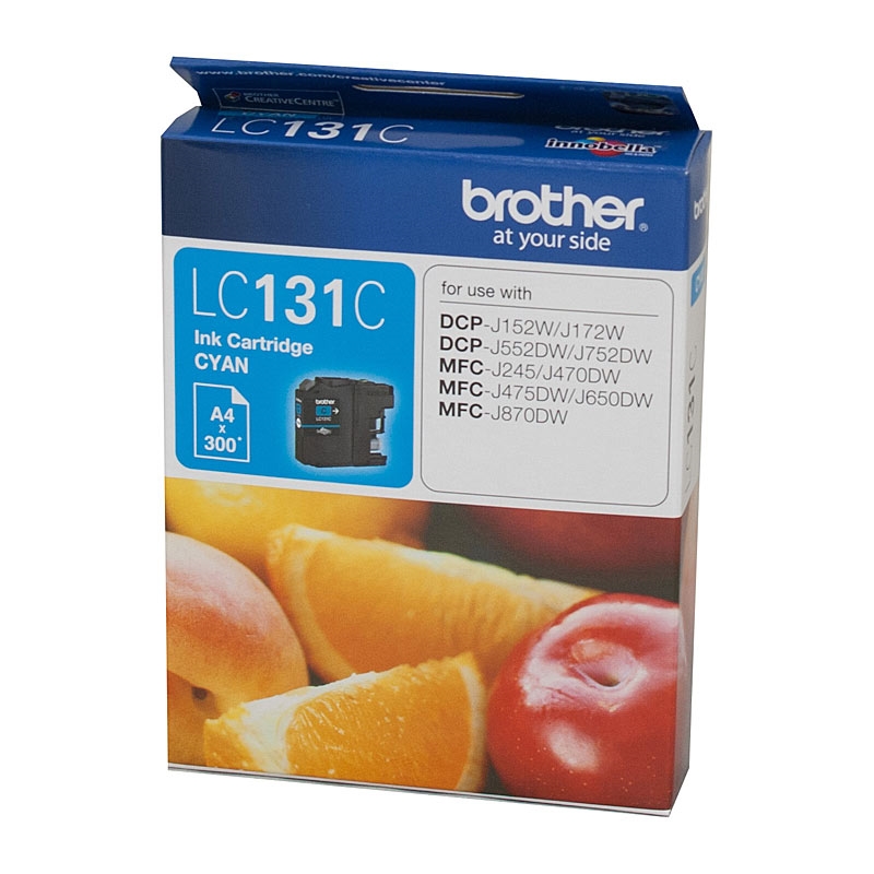 Brother LC-131C Cyan Ink Cartridge - to suit DCP-J152W/J172W/J552DW/J752DW/MFC-J245/J470DW/J475DW/J6/Product Detail/Stationery