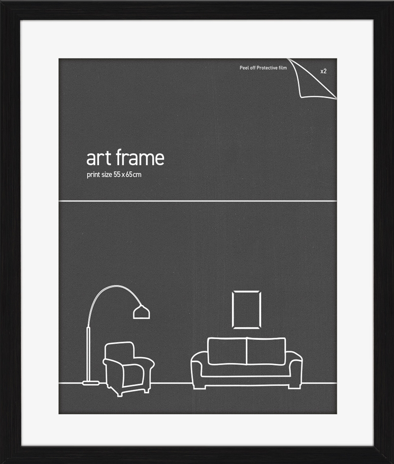 55x65 Frame Black With Double Mat - Fits 40x50cm Print/Product Detail/Decor