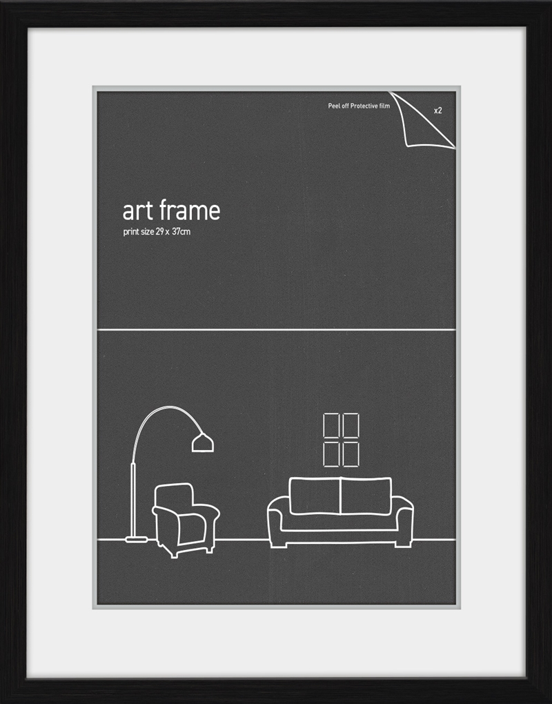 29x37 Frame Black With Double Mat - Fits A4 Prints/Product Detail/Decor