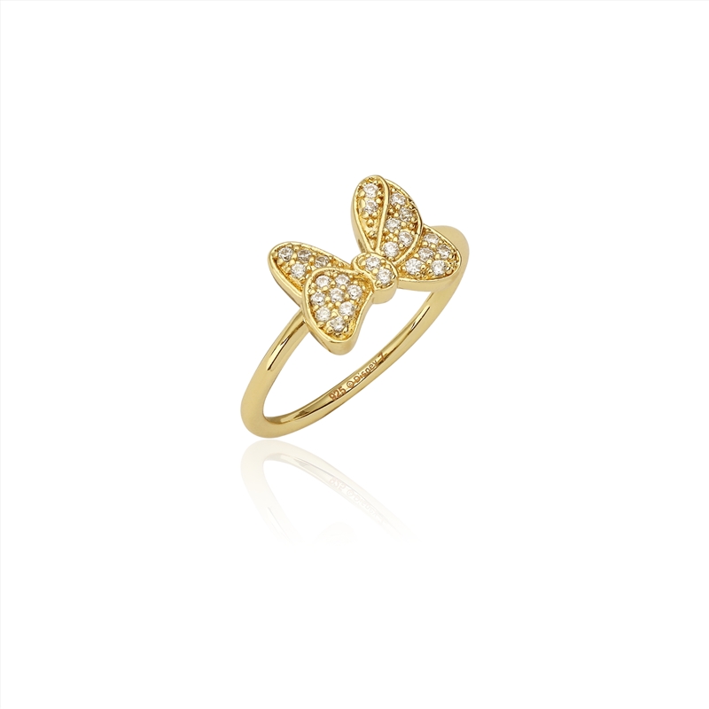 Ss Ygp Crystal Bow Ring - Size 8/Product Detail/Jewellery